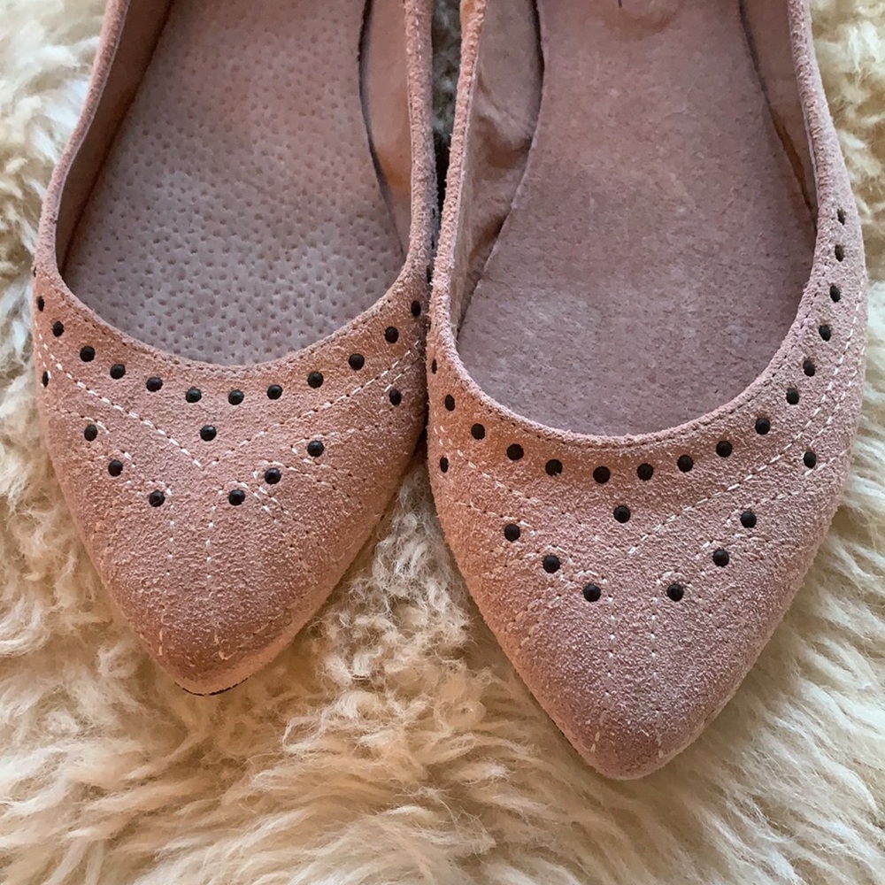 Sixtyseven ballet flats. Pink suede with studs